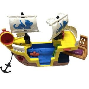 Fisher Price Little People Pirate Ship 2005 Sea Treasure Toy Boat No Sound VTG